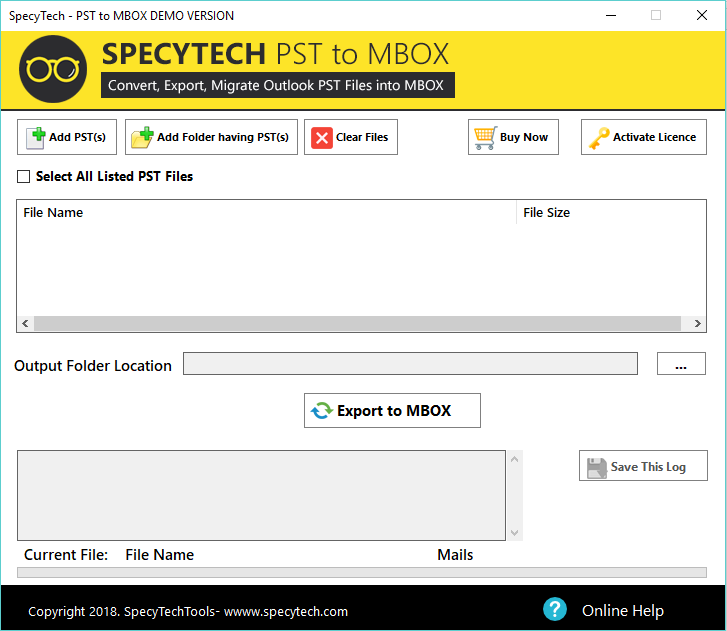 SpecyTech PST to MBOX Converter